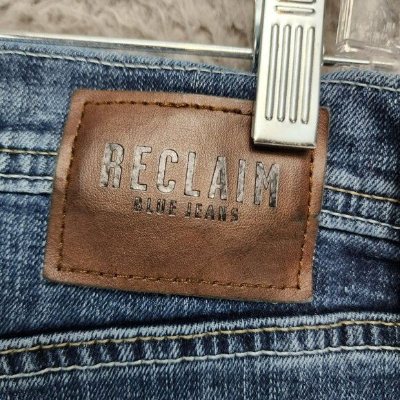 Reclaim Jeans Womens 32 Petite Medium Wash Stretch Mid Rise Regular Bootcut - Picture 10 of 15